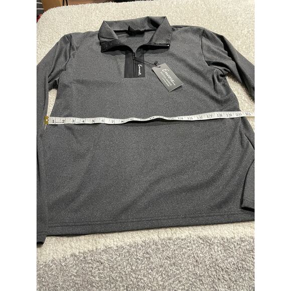 NWT Encore Boston Harbor Men's Sz S Mock Neck Quarter Zip Long Sleeve Shirt Gray - Picture 2 of 6